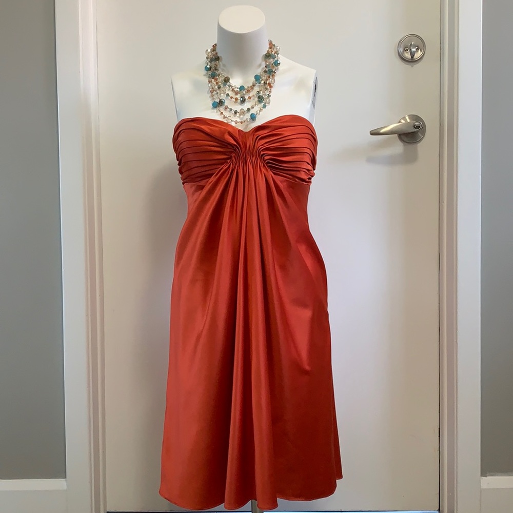 Le Château strapless burnt Orange dress
